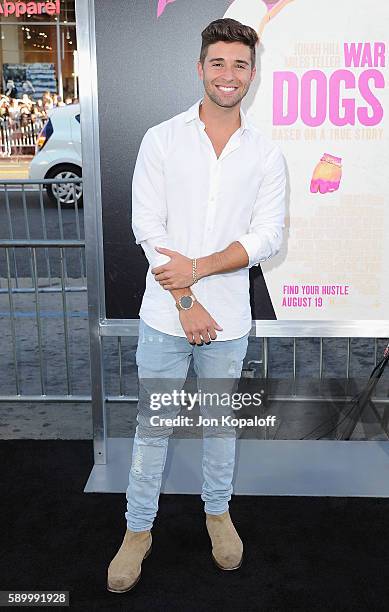 Singer Jake Miller arrives at the Los Angeles Premiere "War Dogs" at TCL Chinese Theatre on August 15, 2016 in Hollywood, California.