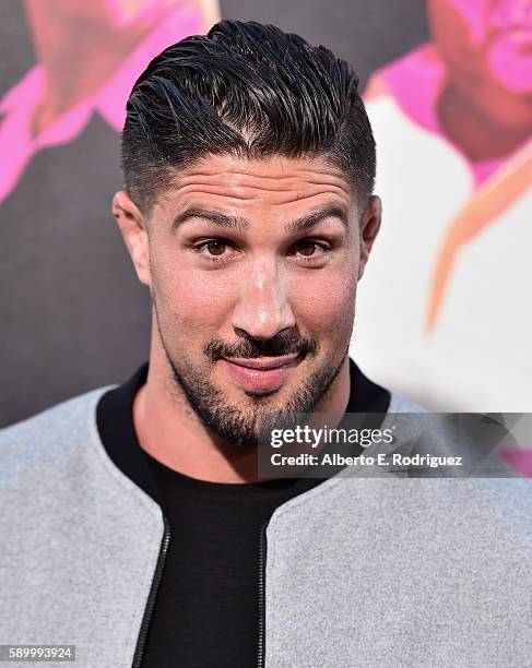 Mixed Martial Artist Brendan Schaub attends the premiere of Warner Bros. Pictures' "War Dogs" at TCL Chinese Theatre on August 15, 2016 in Hollywood,...