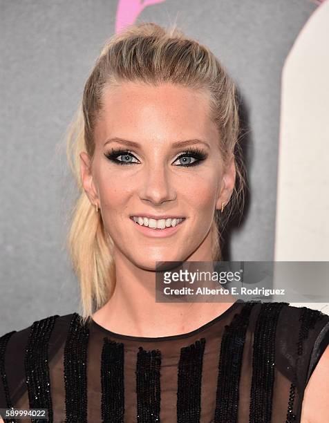 Actress Heather Morris attends the premiere of Warner Bros. Pictures' "War Dogs" at TCL Chinese Theatre on August 15, 2016 in Hollywood, California.