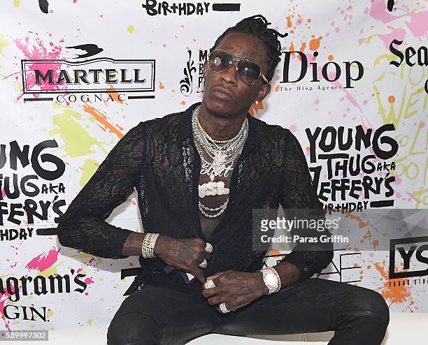 Young Thug attends Young Thug aka Jeffery's Birthday Celebration at Gallery 874 on August 15, 2016 in Atlanta, Georgia.
