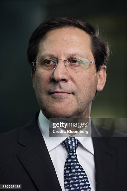 Ivan Arriagada Herrera, chief executive officer of Antofagasta Plc, poses for a photograph following a Bloomberg Television interview in London,...