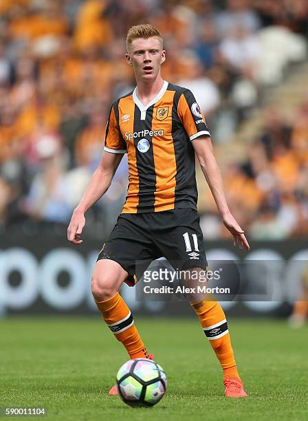 Samuel Clucas of Hull during the Premier League match between Hull City and Leicester City at KC Stadium on August 13, 2016 in Hull, England.