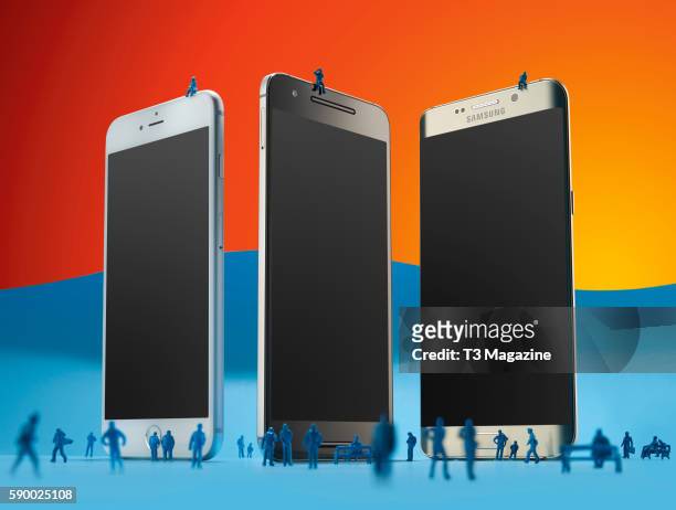 Apple iPhone 6s Plus, Nexus 6P and Samsung Galaxy S6 Edge Plus, taken on November 23, 2015.