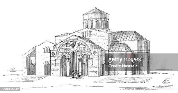 turkey. trabzon. the church of hagia sophia - greek orthodox stock illustrations