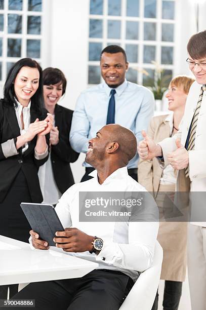 clapping business people - colleague appreciation stock pictures, royalty-free photos & images