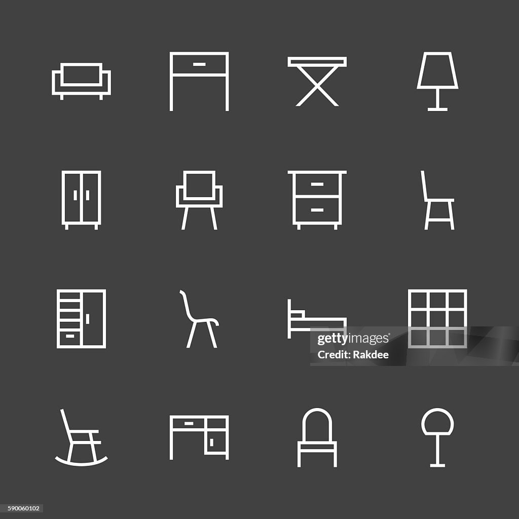 Furniture Icon - White Line Series