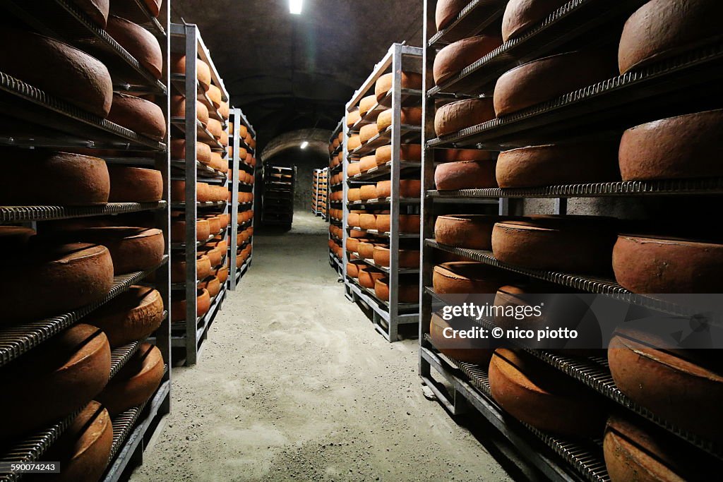 Cheese aging in cave