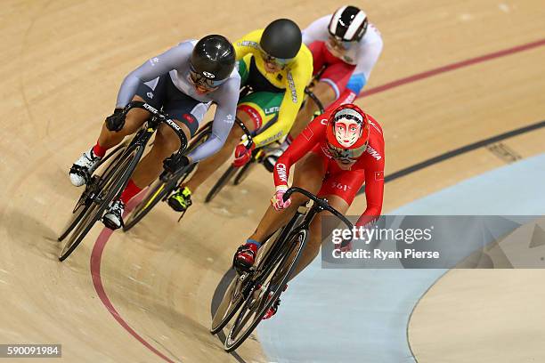 Tianshi Zhong of China leads Wai Sze Lee of Hong Kong, China, Simona Krupeckaite of Lithuania and Anastasiia Voinova of Russia during a Women's...