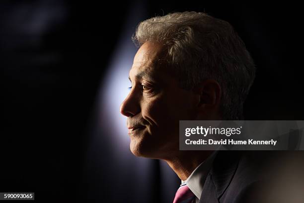 Chicago Mayor Rahm Emanuel at City Hall during his interview for 'The Presidents' Gatekeepers," about former White House Chiefs of Staff, October 28...