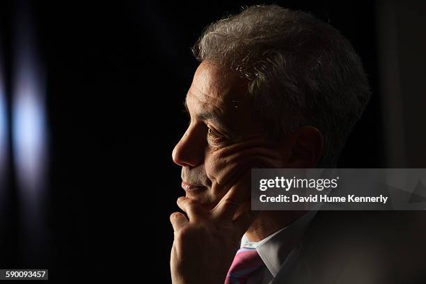 Chicago Mayor Rahm Emanuel at City Hall during his interview for 'The Presidents' Gatekeepers," about former White House Chiefs of Staff, October 28...