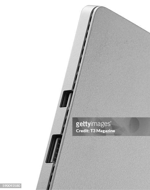 Detail of the ports on a Microsoft Surface Pro 4 tablet, taken on December 14, 2015.