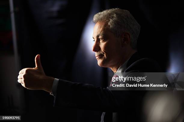 Chicago Mayor Rahm Emanuel at City Hall during his interview for 'The Presidents' Gatekeepers," about former White House Chiefs of Staff, October 28...