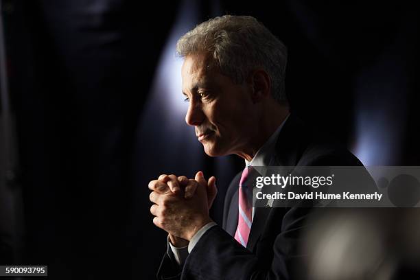 Chicago Mayor Rahm Emanuel at City Hall during his interview for 'The Presidents' Gatekeepers," about former White House Chiefs of Staff, October 28...