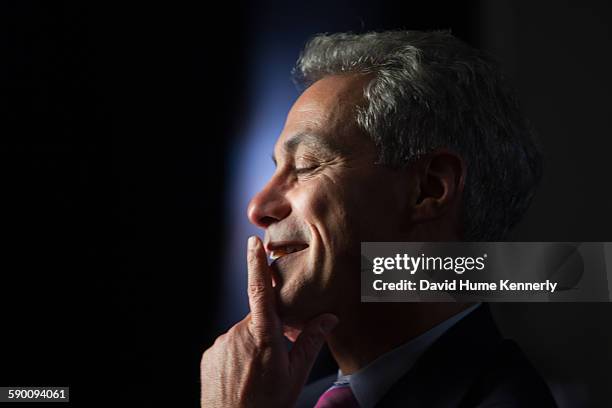 Chicago Mayor Rahm Emanuel at City Hall during his interview for 'The Presidents' Gatekeepers," about former White House Chiefs of Staff, October 28...