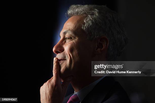 Chicago Mayor Rahm Emanuel at City Hall during his interview for 'The Presidents' Gatekeepers," about former White House Chiefs of Staff, October 28...