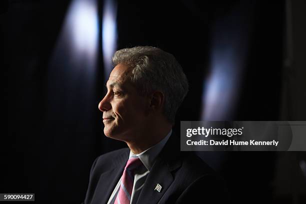 Chicago Mayor Rahm Emanuel at City Hall during his interview for 'The Presidents' Gatekeepers," about former White House Chiefs of Staff, October 28...