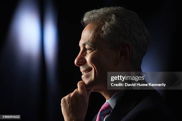 Chicago Mayor Rahm Emanuel at City Hall during his interview for 'The Presidents' Gatekeepers," about former White House Chiefs of Staff, October 28...