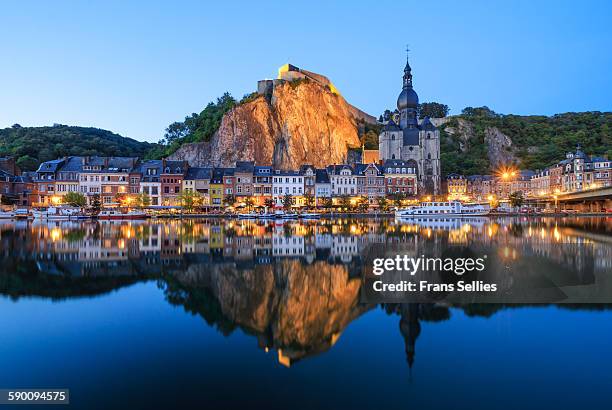 dinant, the citadel, the cathedral and the meuse - namur stock pictures, royalty-free photos & images