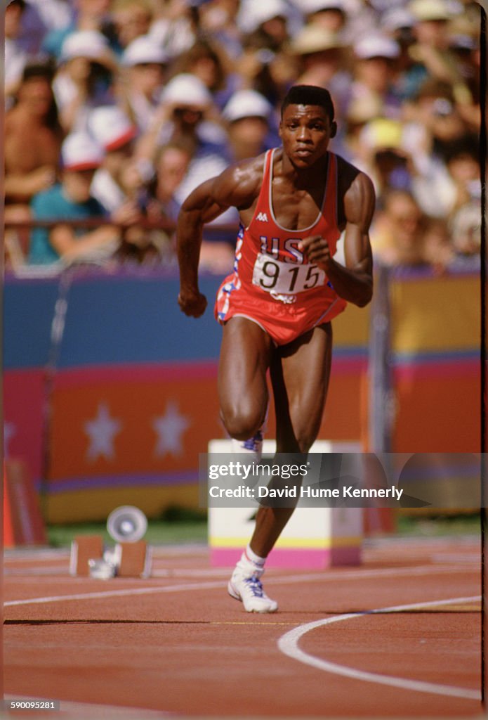 Carl Lewis at a Track and Field Event at the 1984 Los Angeles Olympics