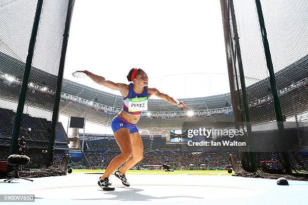 Yaime Perez of Cuba competes during the Women's Discus Throw Final on Day 11 of the Rio 2016 Olympic Games at the Olympic Stadium on August 16, 2016...