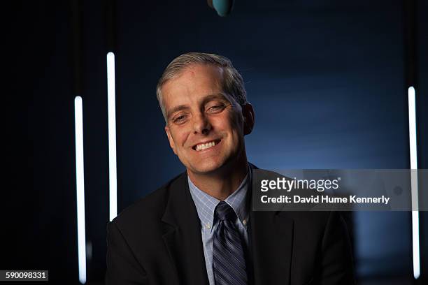 Obama White House Chief of Staff Denis McDonough interviewed for 'The Presidents' Gatekeepers' documentary in the Old Executive Office Building, May...