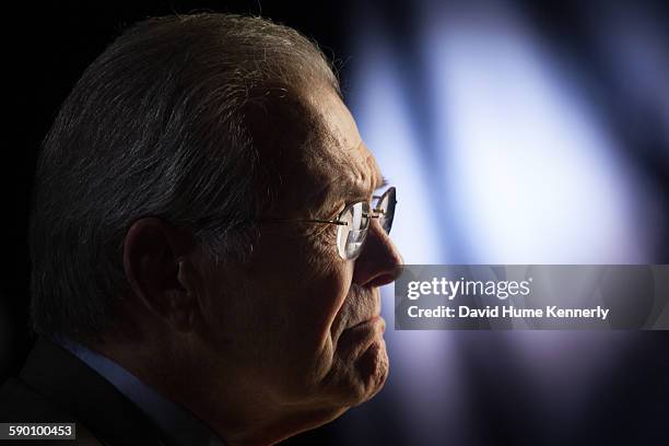 Former Secretary of Defense Donald Rumsfeld being interviewed for Discovery Channel's documentary, "The Presidents' Gatekeepers," about the White...