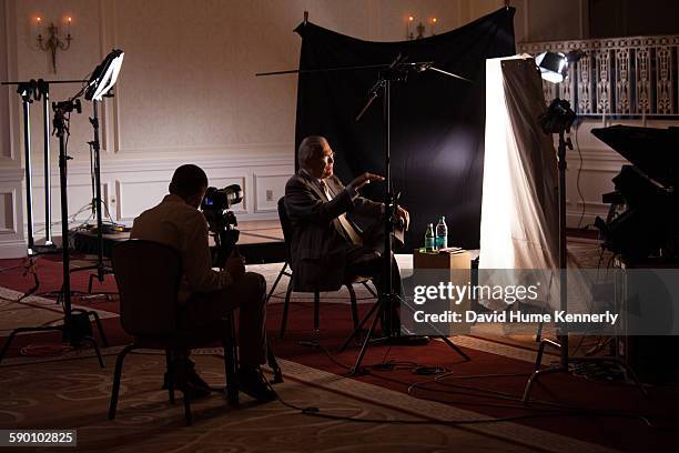 Former Secretary of Defense Donald Rumsfeld being interviewed for Discovery Channel's documentary, "The Presidents' Gatekeepers," about the White...