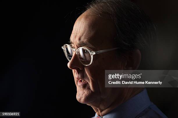 Former Clinton Chief of Staff, Erskine Bowles, is interviewed for 'The Presidents' Gatekeepers' documentary, December 16 in Charlotte, North...