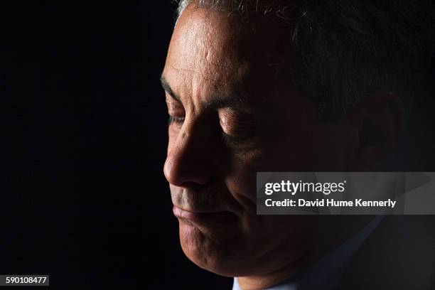 Chicago Mayor Rahm Emanuel at City Hall during his interview for 'The Presidents' Gatekeepers," about former White House Chiefs of Staff, October 28...