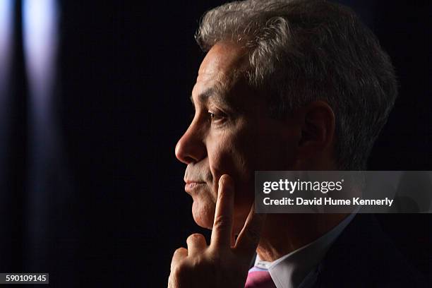 Chicago Mayor Rahm Emanuel at City Hall during his interview for 'The Presidents' Gatekeepers," about former White House Chiefs of Staff, October 28...