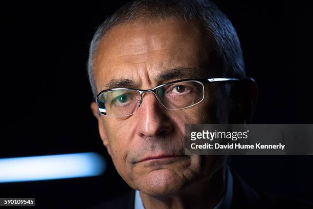 Former Clinton White House Chief of Staff, John Podesta, being interviewed for Discovery Channel's, "The President's Gatekeepers," November 9 in...