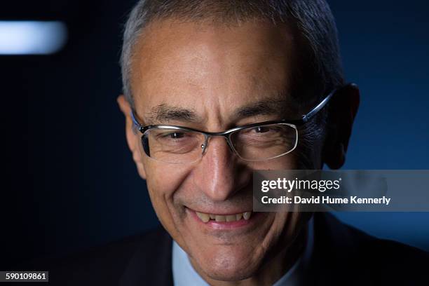 Former Clinton White House Chief of Staff, John Podesta, being interviewed for Discovery Channel's, "The President's Gatekeepers," November 9 in...