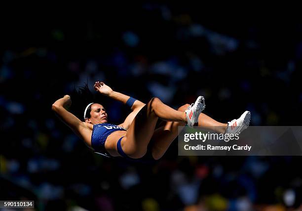 Rio , Brazil - 16 August 2016; Jennifer Suhr of USA in action during the Women's Pole Vault Qualifying Round at the Olympic Stadium during the 2016...