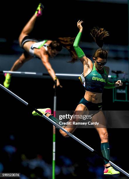 Rio , Brazil - 16 August 2016; Fabiana Murer of Brazil in action during the Women's Pole Vault Qualifying Round at the Olympic Stadium during the...