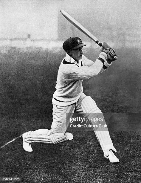 Don Bradman , record breaking Australian cricketer, playing at Lords in 1930, where he made the highest score of the year