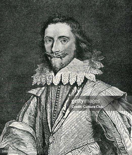 George Villiers, 1st Duke of Buckingham. After portrait by Van Dyke. He was a courtier who became a favourite of King James I who made him Viscount...