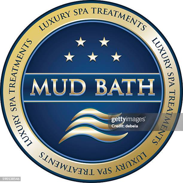 mud bath luxury spa treatment - first class lounge stock illustrations