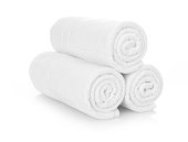 Rolled up white towels