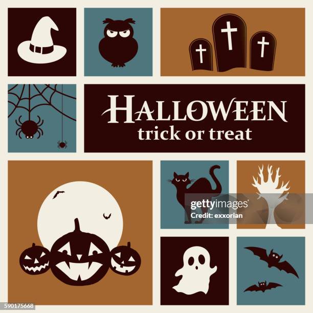ilustraciones, imágenes clip art, dibujos animados e iconos de stock de halloween elementos - búho real
