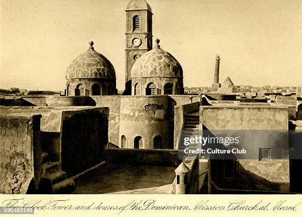 Iraq - The clock tower and domes of the Dominican Mission Church at Mosul. Photo taken in 1920s after creation of Iraq