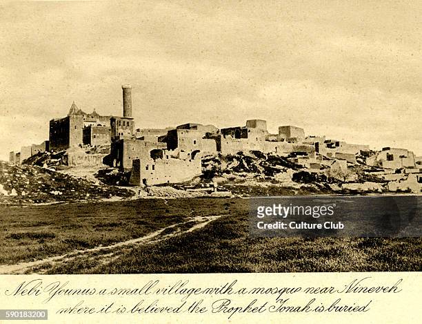 Iraq - Nebi Younus - a village with a mosque near Nineveh where it is believed the Prophet Jonah is buried. Photo taken in 1920s after creation of...