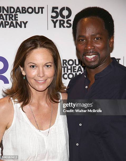 Diane Lane and Harold Perrineau attend the Roundabout Theatre Company production of 'The Cherry Orchard' Cast Photo Call on August 16, 2016 in New...