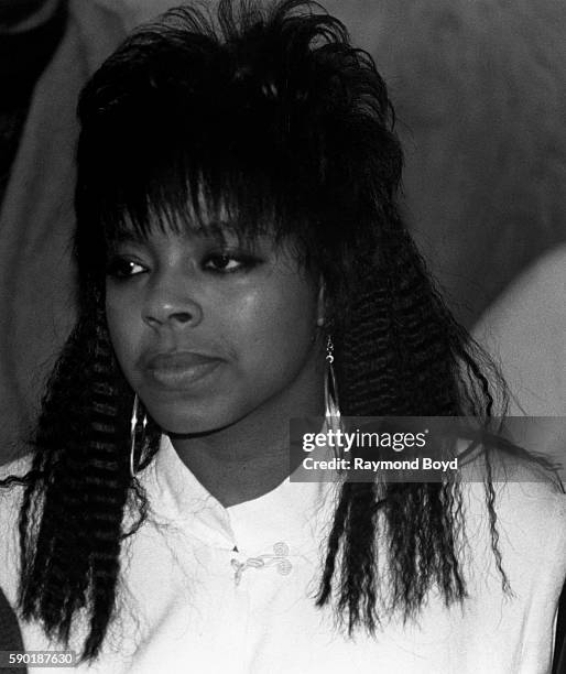 Singer and actress Shanice poses for photos backstage at the Park West in Chicago, Illinois in February 1988.