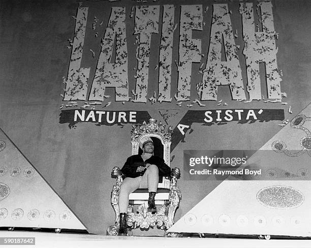 Rapper Queen Latifah performs at the Mecca Arena in Milwaukee, Wisconsin in November 1991.