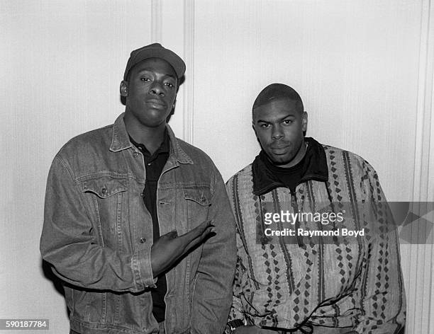 Producer Pete Rock and rapper CL Smooth of Pete Rock & CL Smooth poses for photos at the Palmer House hotel in Chicago, Illinois in August 1991.