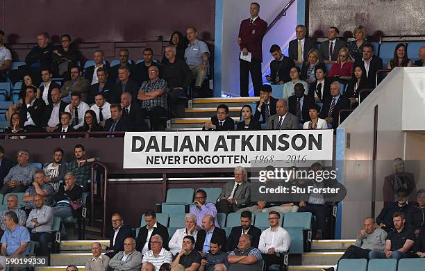 Tribute to Dalian Atkinson is seen during the Sky Bet Championship match between Aston Villa and Huddersfield Town at Villa Park on August 16, 2016...