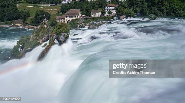 view of rhine falls, schaffhausen, switzerland, europe - cataratas do rio reno imagens e fotografias de stock