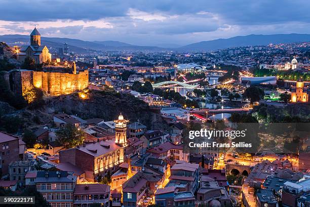 tbilisi (republic of georgia) at dusk - tbilisi ストックフォトと画像