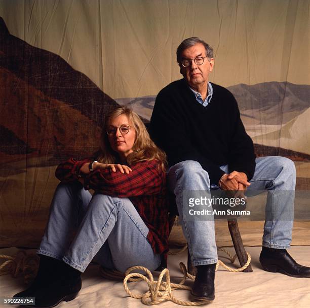 Portrait session with "Brokeback Mountain" and "Lonesome Dove" writers Larry McMurtry and Diana Ossana.