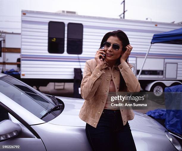 Portrait session with Patricia Monterola, actor, on the set of "Heart of a Champion," for People en Espanol 8/30/2000.